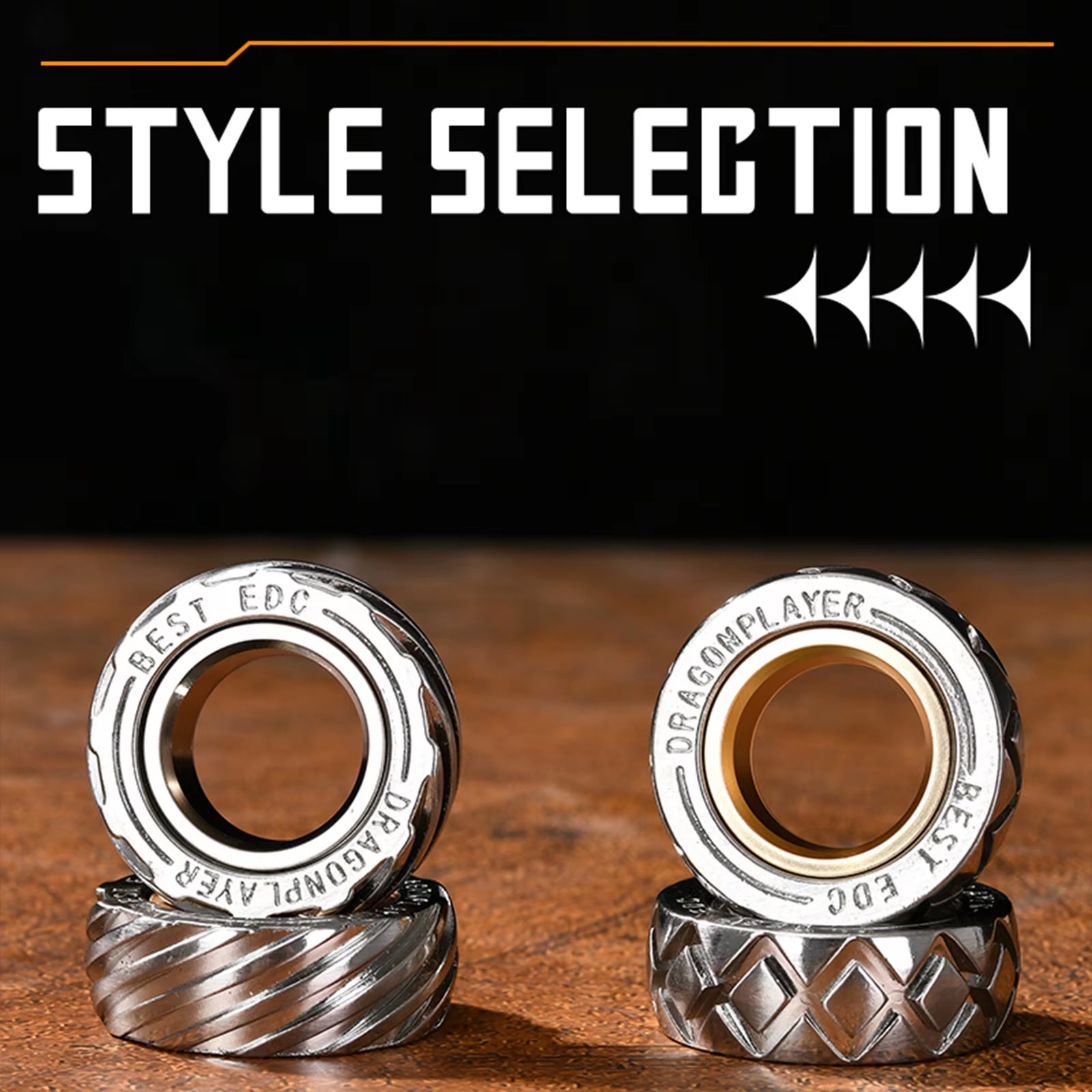 Metal Fidget Ring - Adjustable Spinner Ring Magnet Fidget Toys Adults, Office Desk Toys for Adults EDC Fidget Slider