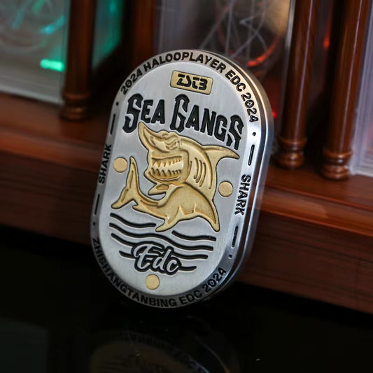 Zhi Shang Tan Bing Shark Mechanical Fidget Slider ADHD Metal EDC Fidget Toys Office Desk Toys Anxiety Stress Relief Toys