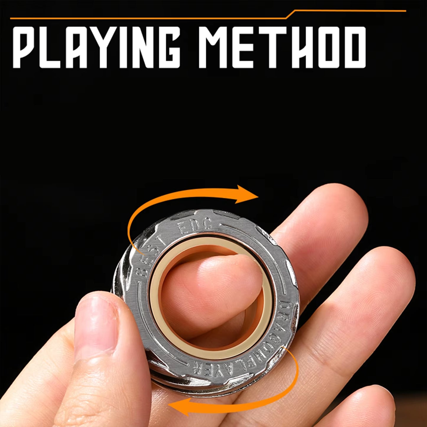 Metal Fidget Ring - Adjustable Spinner Ring Magnet Fidget Toys Adults, Office Desk Toys for Adults EDC Fidget Slider